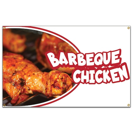 Signmission Barbeque Chicken Banner Concession Stand Food Truck Single Sided B-96 Barbeque Chicken19
